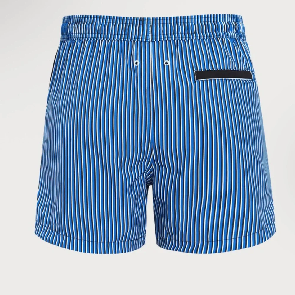 Blue Striped Men's Swim Shorts